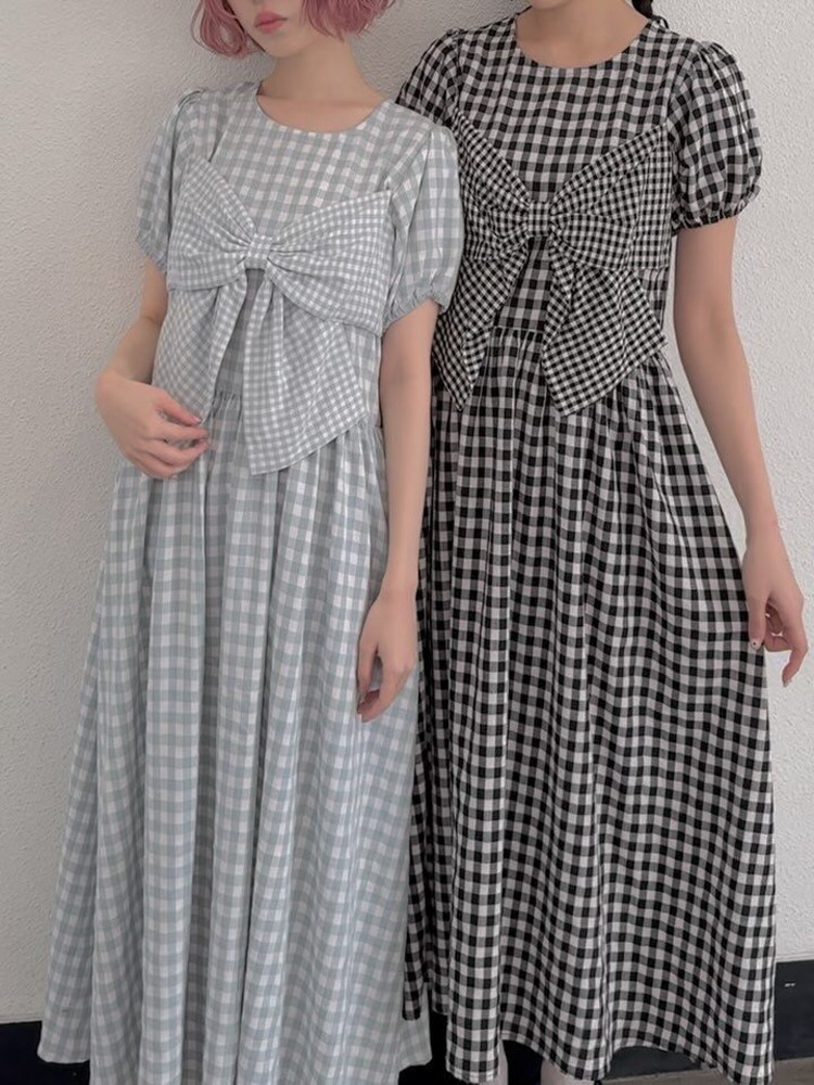 Vestido Xadrez com Laço Borbol - Anime Merchandise In Japanese avaliação e preço